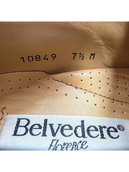 NEW Vintage Belvedere Black Exotic Crocodile Italy Dress Shoes 7.5M Square Toe main image 10